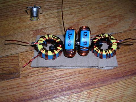 Breadboarded 80-meter filter