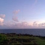 The "GU Special" fully extended for 40 meters.  This is facing approximately North, or toward EU.  40 meters was a bust with lots of radar and freebander interference.