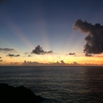 Crepuscular rays from Cape Matatula.